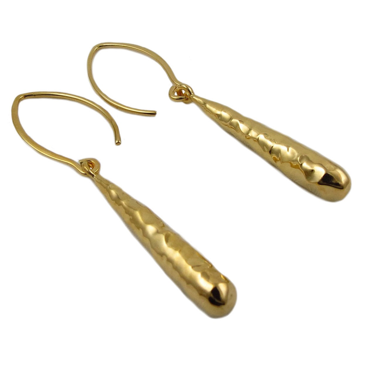 Gold Hammered Disc Drop Earrings – Marion Made Jewellery